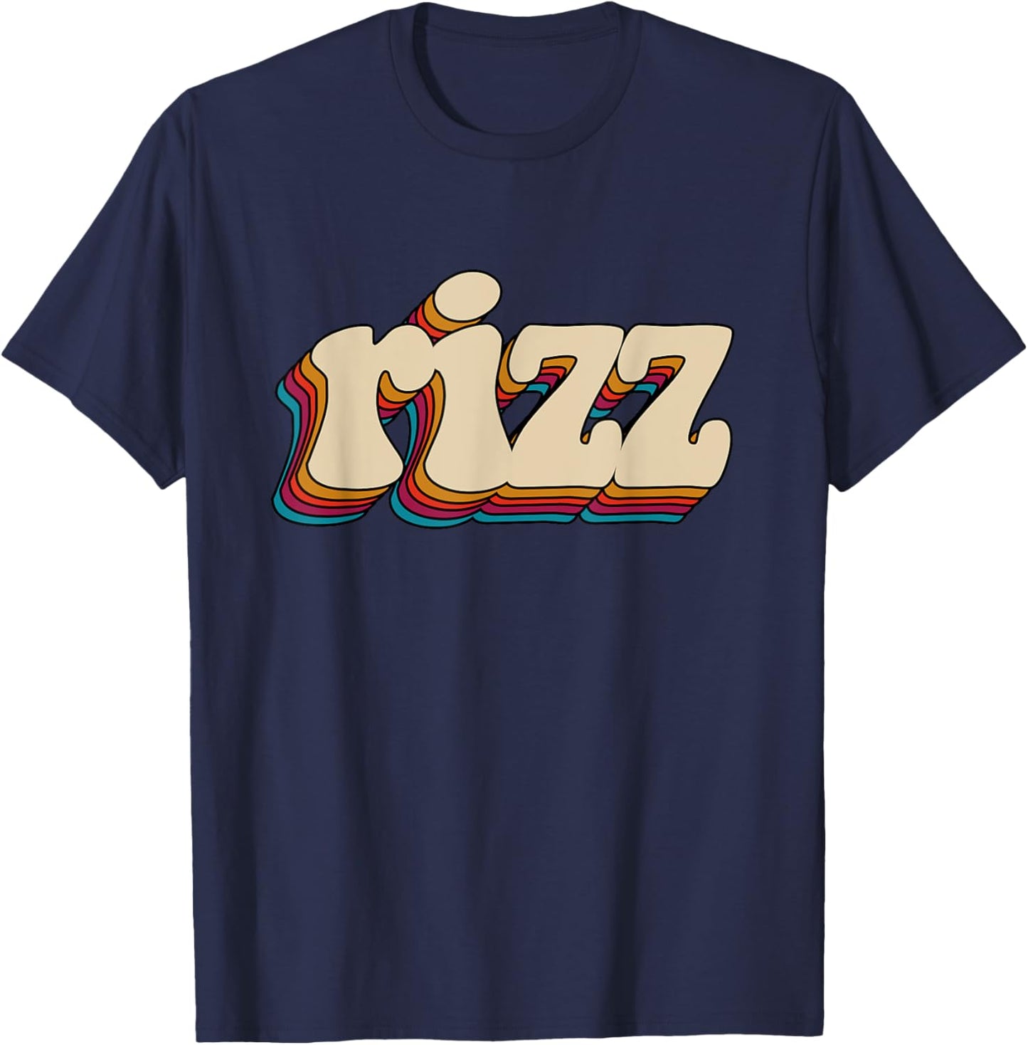 W Rizz Retro Vintage Meme Slang Unspoken Rizz T-Shirt - T-Shirt | Navy