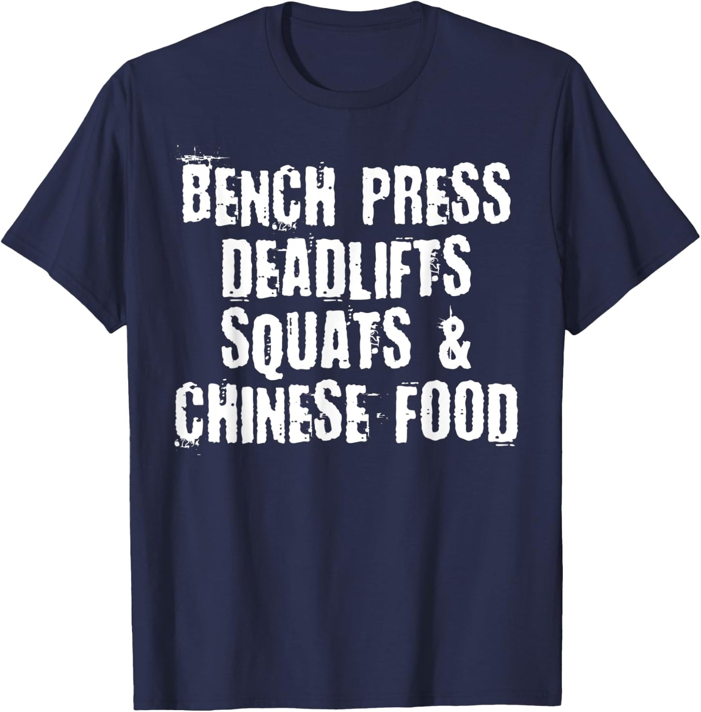 Funny Powerlifter Gift Chinese Food Gym Workout T-Shirt - T-Shirt | Navy