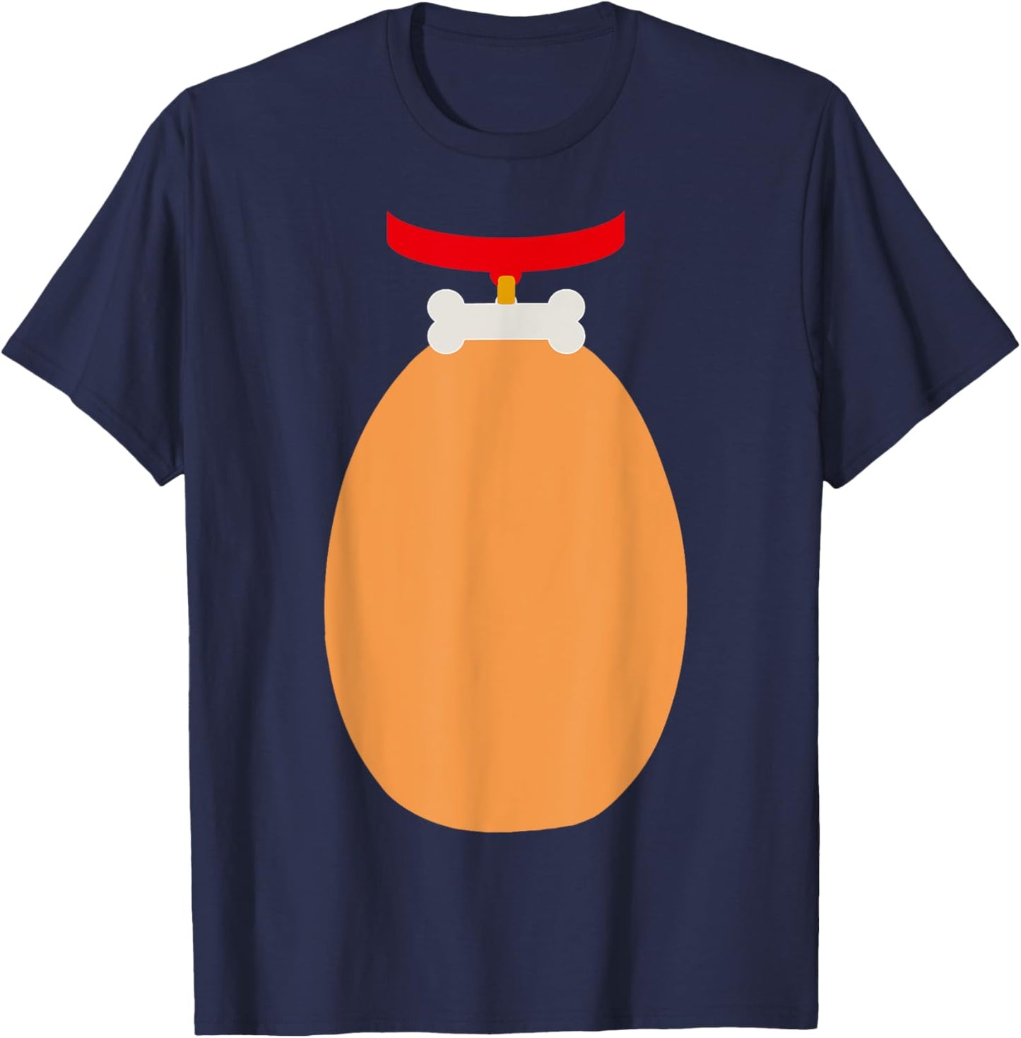Funny belly dog with bone collar easy DIY halloween costume T-Shirt - T-Shirt | Navy