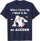 Alicorn When I Grow Up Unicorn Rainbow Pastel Magic T-Shirt - T-Shirt | Navy
