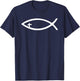 Ichthus Ichthys Fish Cross Jesus Symbol Christian T-Shirt - T-Shirt | Navy