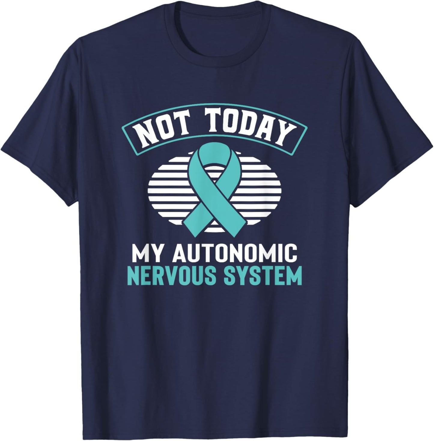 Dysautonomia Awareness Autonomic Turquoise Ribbon Pots T-Shirt - T-Shirt | Navy