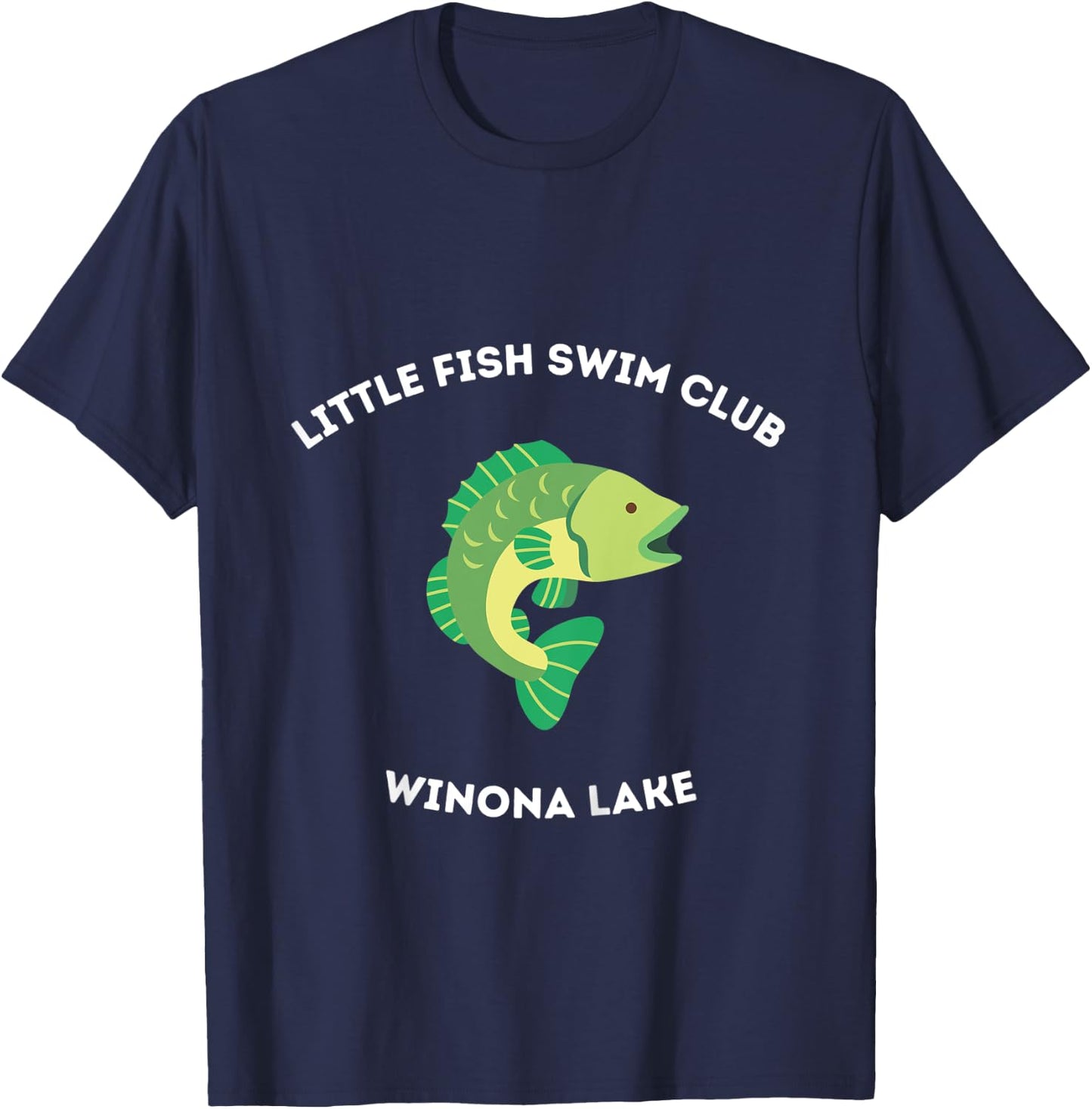 Kids Winona Lake, Indiana - Little Fish Cute T-Shirt - T-Shirt | Navy