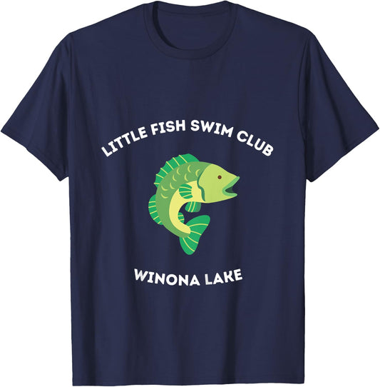 Kids Winona Lake, Indiana - Little Fish Cute T-Shirt - T-Shirt | Navy