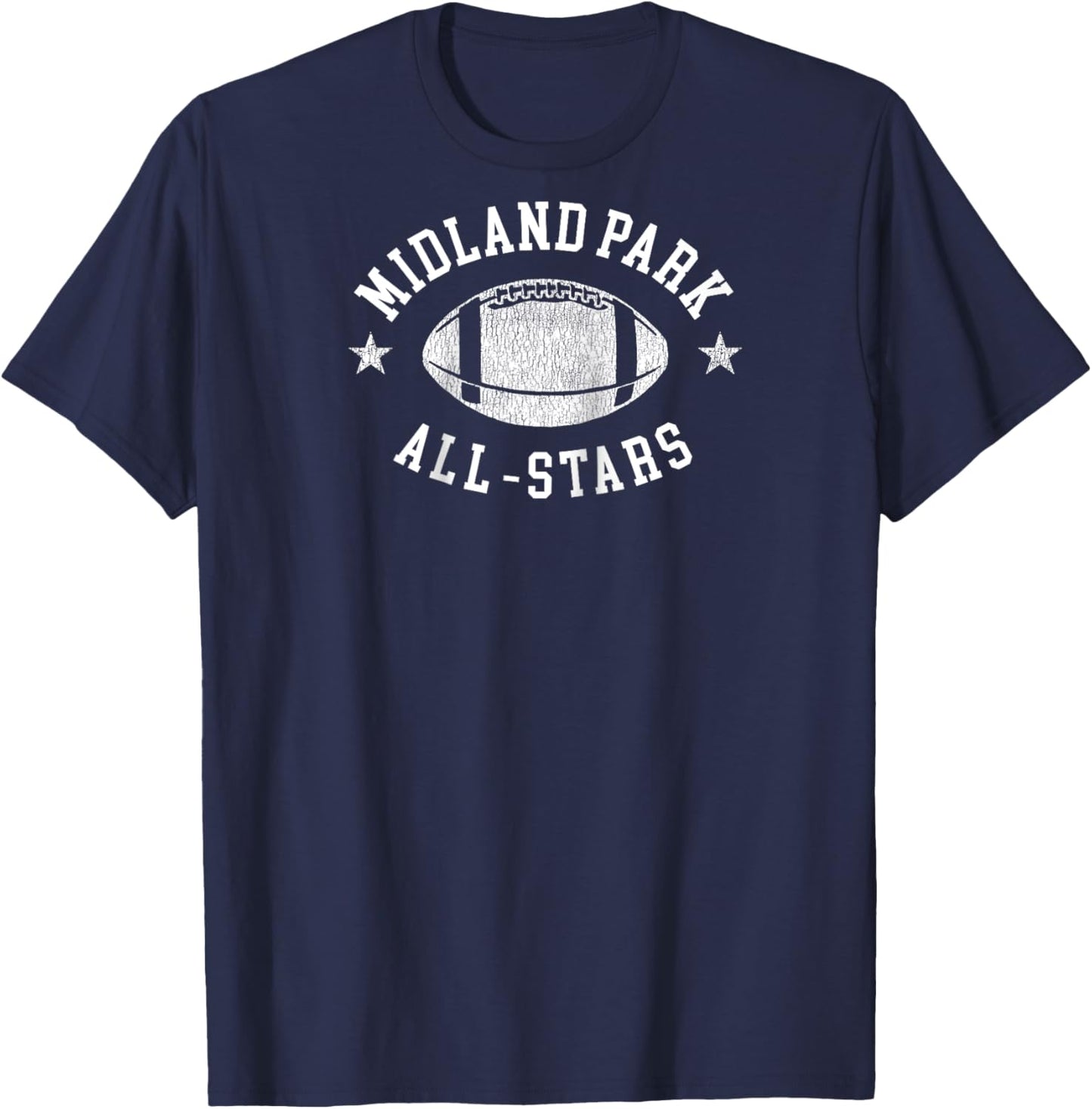 Midland Park Vintage All-Stars Football Retro 80s Raglan Baseball T-Shirt - T-Shirt | Navy