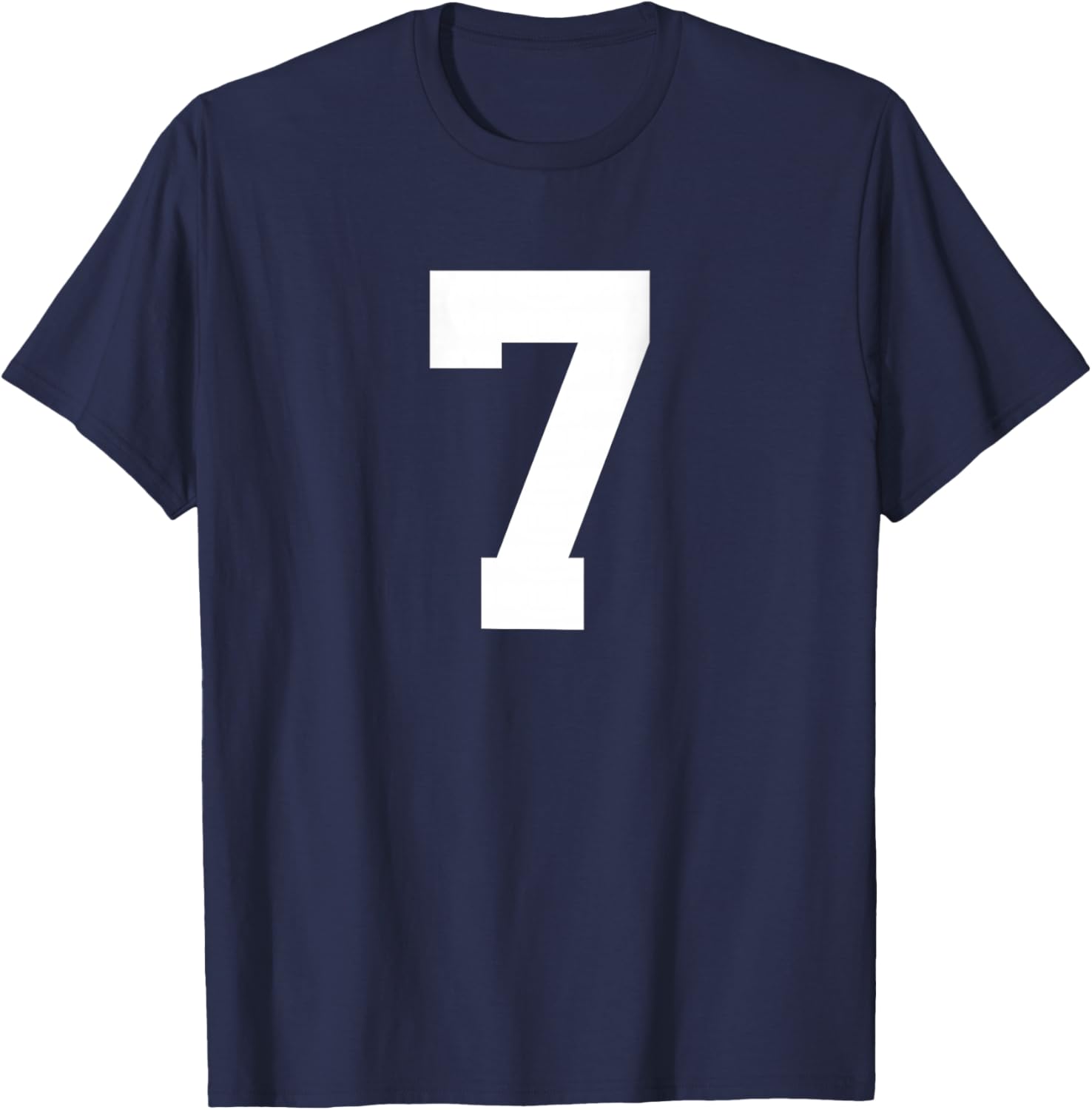 Number 7 (on Back) Sports Team Jersey Number T-Shirt - T-Shirt | Navy