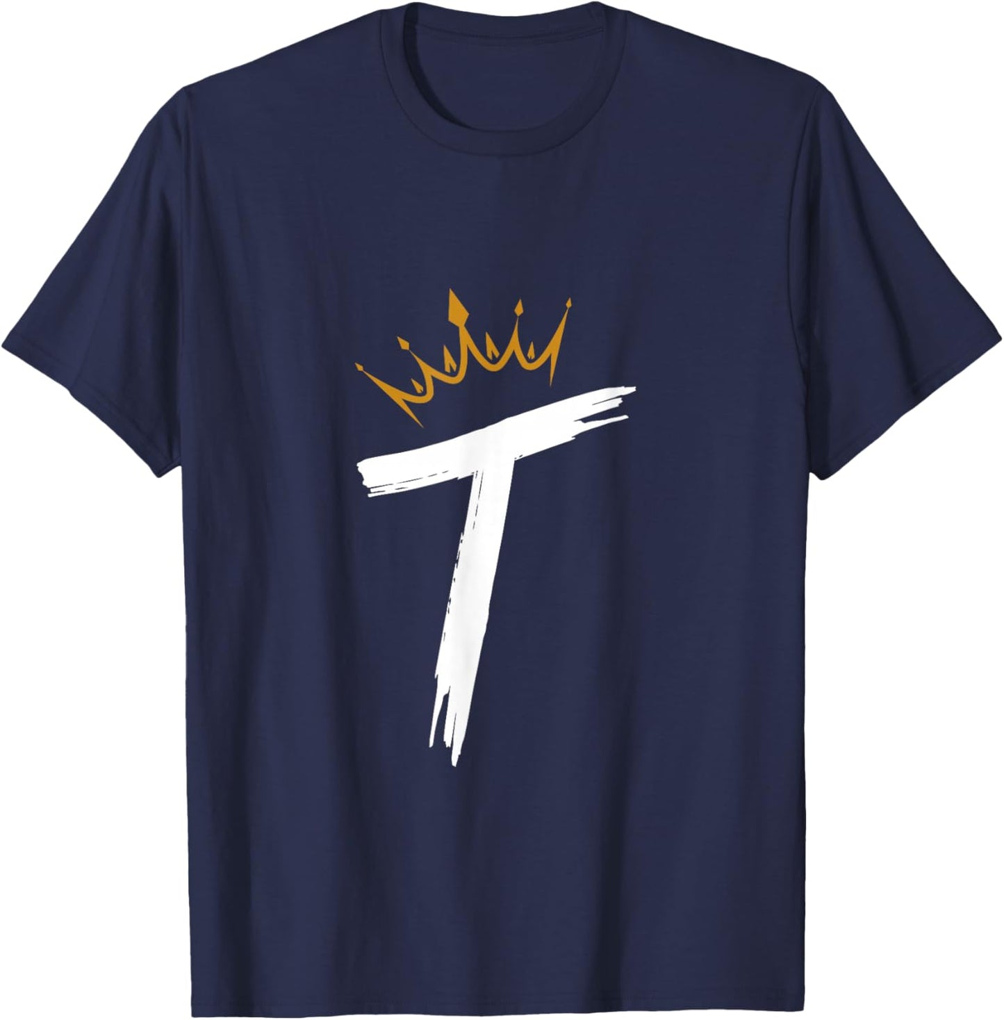 Queen King Letter T - Favorite Letter With Crown Alphabet T-Shirt - T-Shirt | Navy