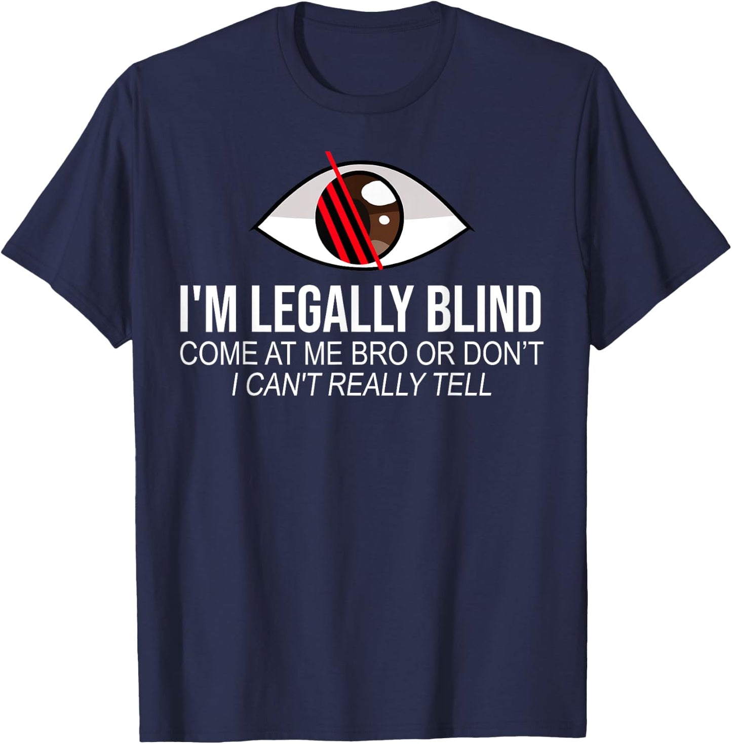 Blindness Blind People Gifts I'm Legally Blind for Blind People, -Adults and Kids, Black, Short Sleeve, , Classic Fit, Modern Funny Art, Braille Design T-Shirt - T-Shirt | Navy