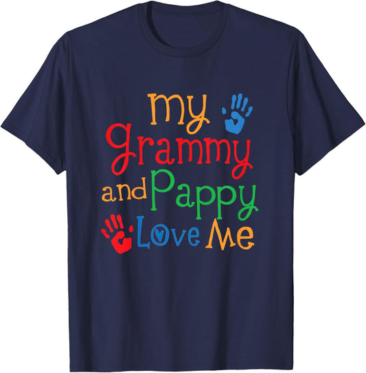 Grammy and Pappy Love Me T-Shirt - T-Shirt | Navy