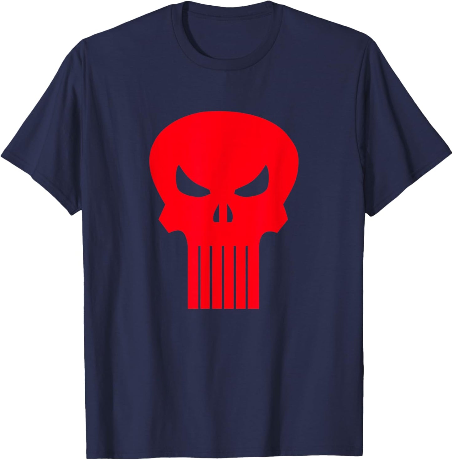 Marvel Punisher Red Classic Skull Vintage Chest Logo T-Shirt - T-Shirt | Navy