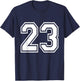 Number 23 Varsity Sports Team Jersey 23rd Birthday 23 Years T-Shirt - T-Shirt | Navy