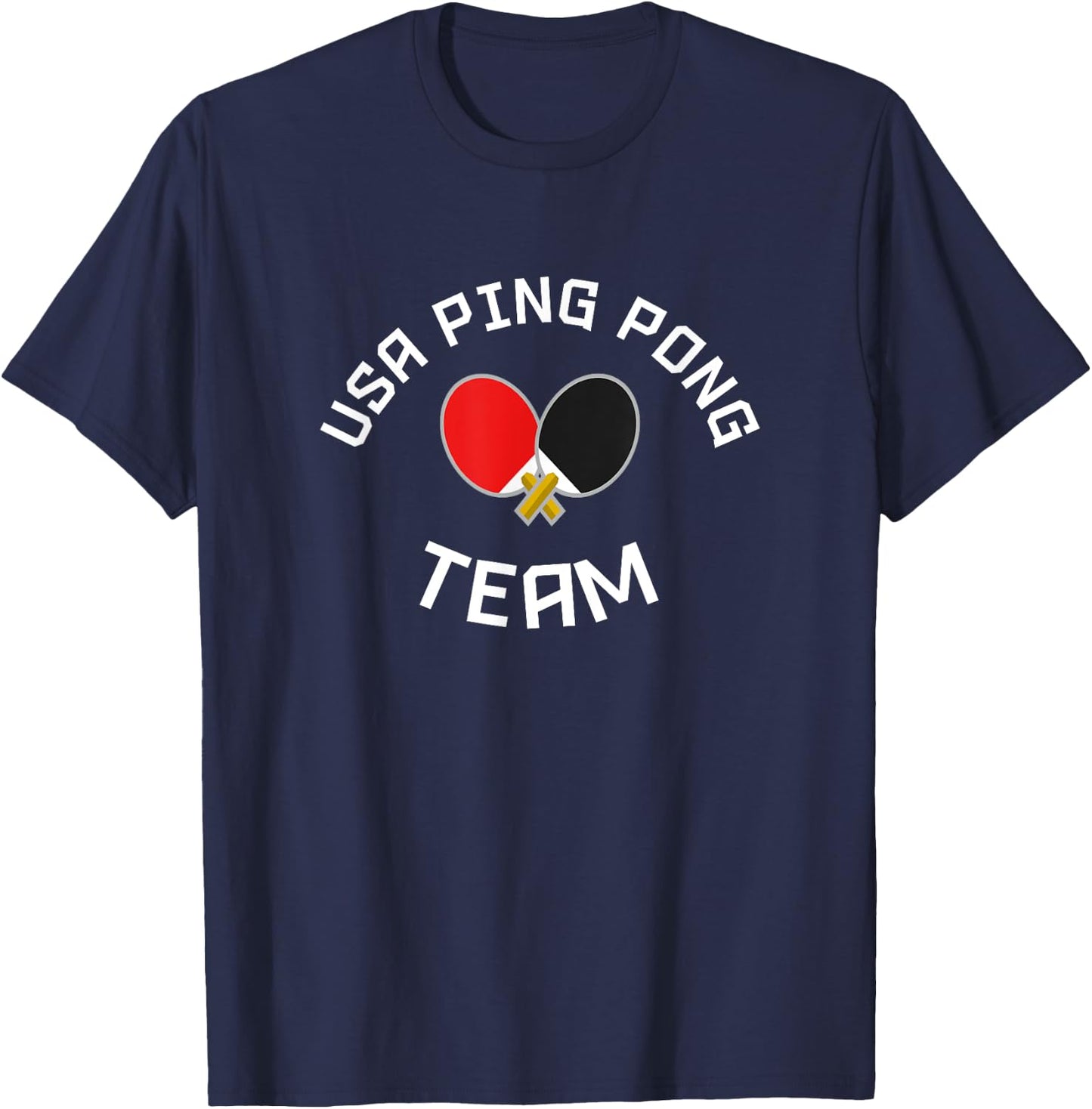 USA Ping Pong Team Paddle Logo Shirt Funny Sports T-Shirt - T-Shirt | Navy