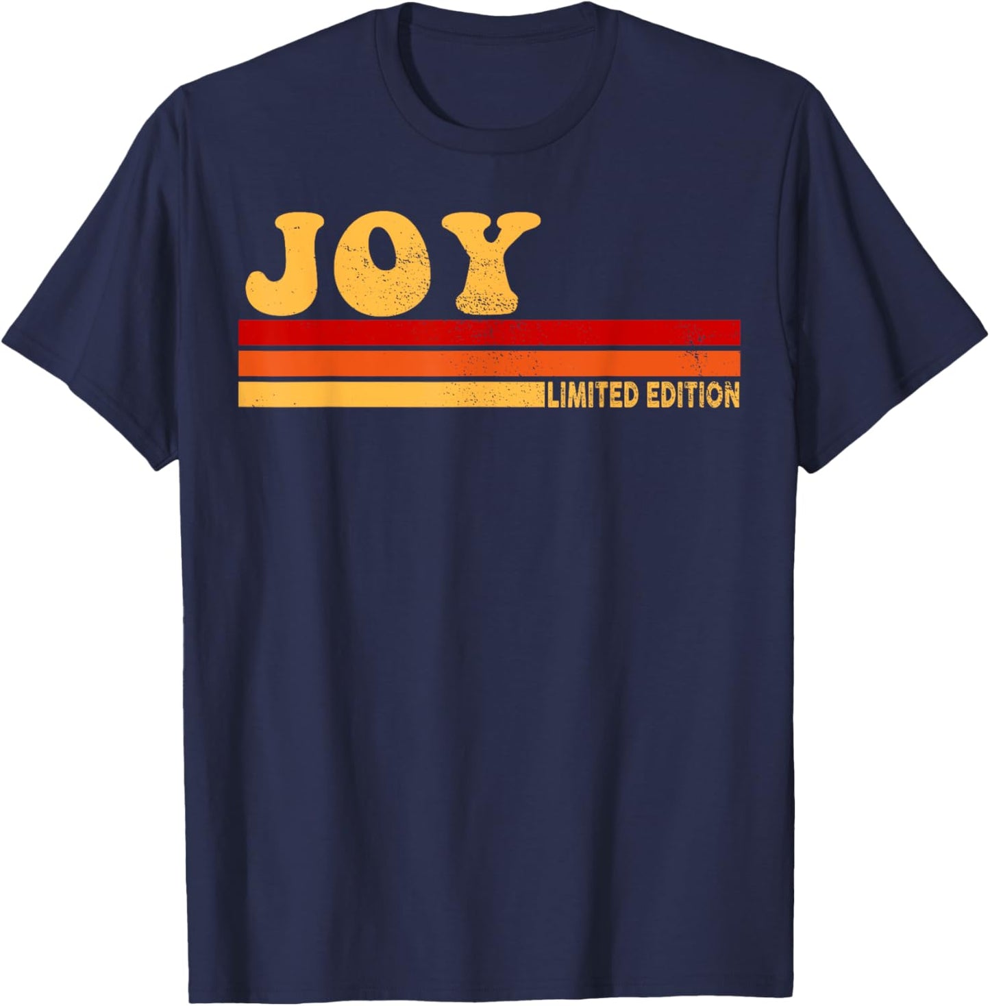 LUXETHREADS JOY Name Personalized Cute Idea Women Vintage JOY , Small, Black T-Shirt - T-Shirt | Navy