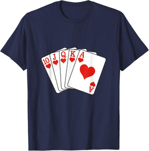 Royal Flush Hearts T-Shirt - T-Shirt | Navy