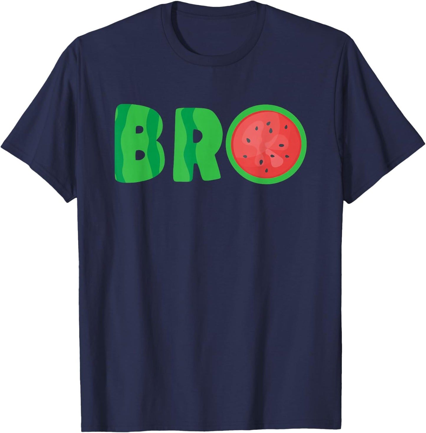 Bro Watermelon Cool Summer Tropical Fruit Melon T-Shirt - T-Shirt | Navy