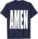 "Amen" Exclamation Saying Large Bold Letters Simple Amen T-Shirt - T-Shirt | Navy