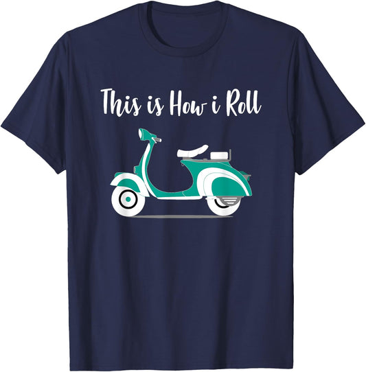 This is How I Roll Vintage Scooter Moped T-Shirt - T-Shirt | Navy