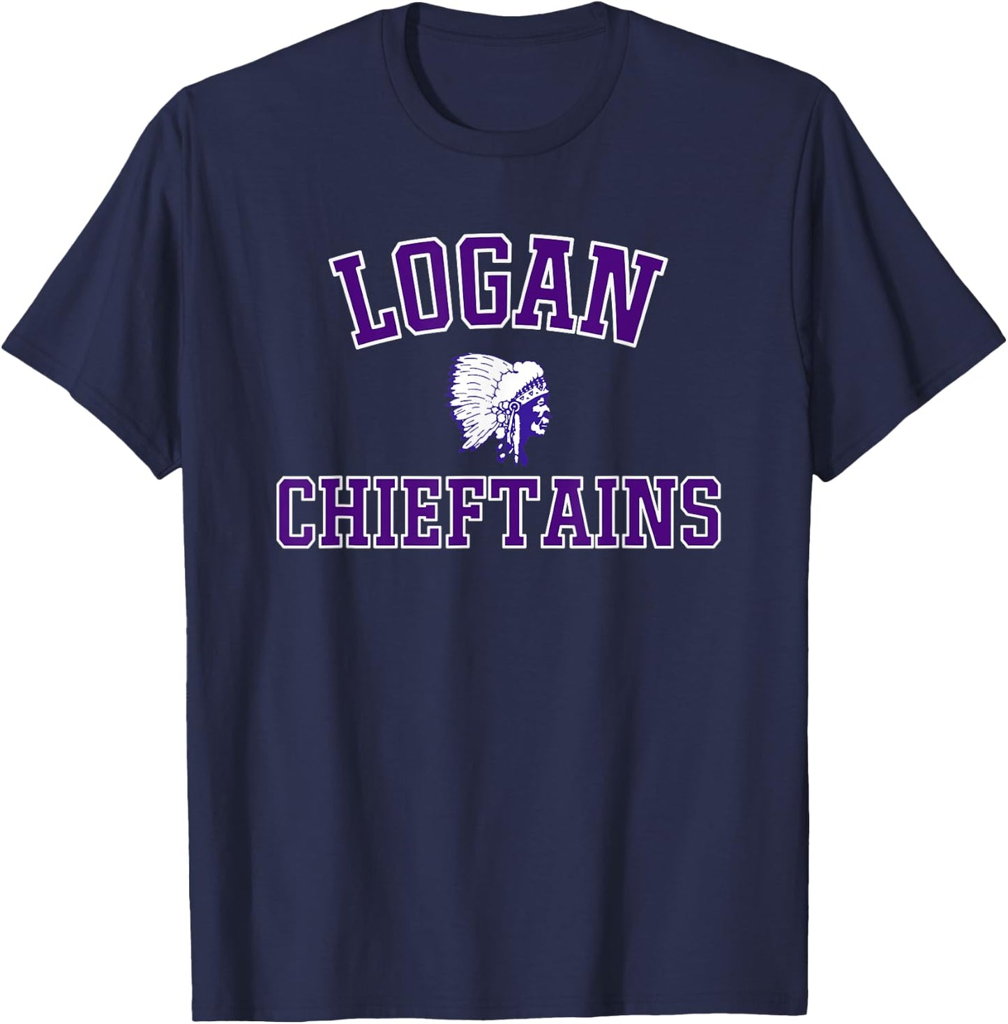Logan Chieftains Logo Varsity HS T-Shirt - T-Shirt | Navy