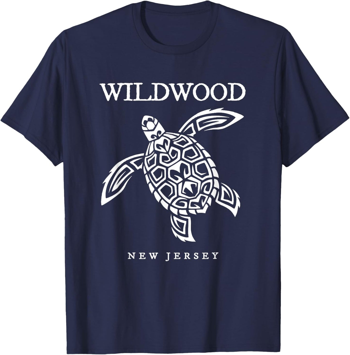 Wildwood New Jersey Sea Turtle Beach Vacation T-Shirt - T-Shirt | Navy