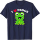 I Love Frogs Funny Frog Lover Quote Joke Cute Frog Graphic T-Shirt - T-Shirt | Navy