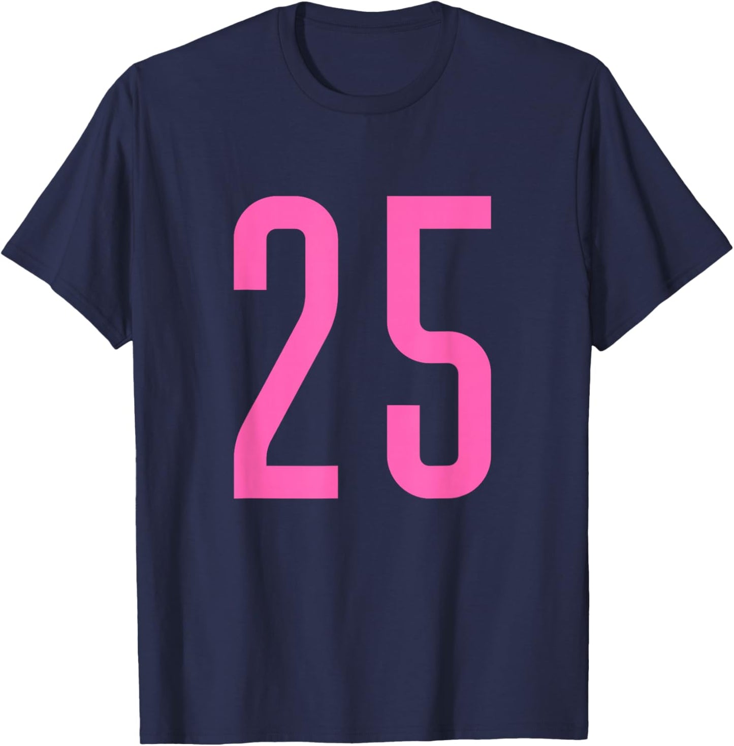 Pink Sport Team Number #25 T-Shirt - T-Shirt | Navy
