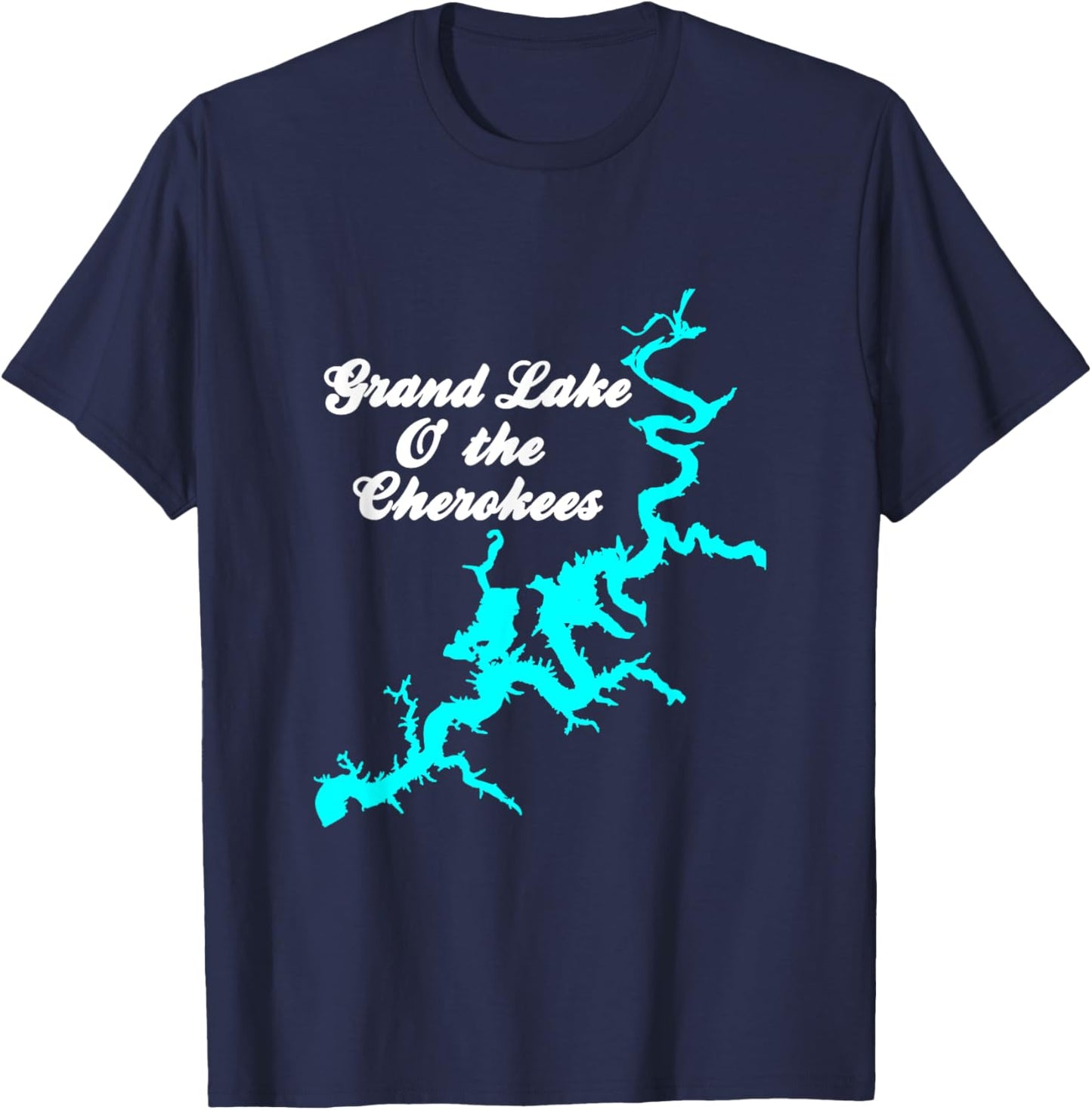 Minimalist Grand Lake of the Cherokees - Oklahoma T-Shirt - T-Shirt | Navy