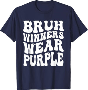 Winners Wear Purple Team Sports day Game Spirit Week Groovy T-Shirt - T-Shirt | Navy