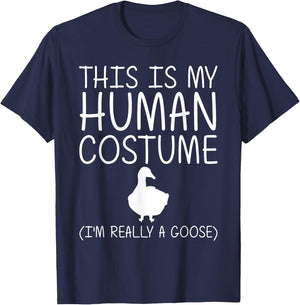 Goose Easy Halloween Human Costume Waterfowl Animal DIY Gift T-Shirt - T-Shirt | Navy