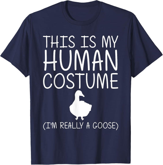 Goose Easy Halloween Human Costume Waterfowl Animal DIY Gift T-Shirt - T-Shirt | Navy