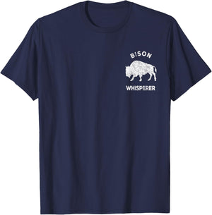 Bison Whisperer Funny Bison Lover Retro T-Shirt - T-Shirt | Navy