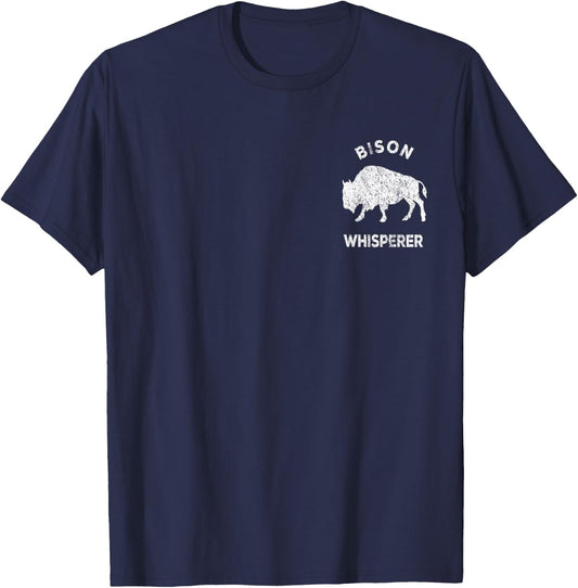 Bison Whisperer Funny Bison Lover Retro T-Shirt - T-Shirt | Navy