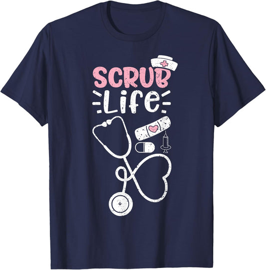 Scrub Life - Nurse Life T-Shirt - T-Shirt | Navy