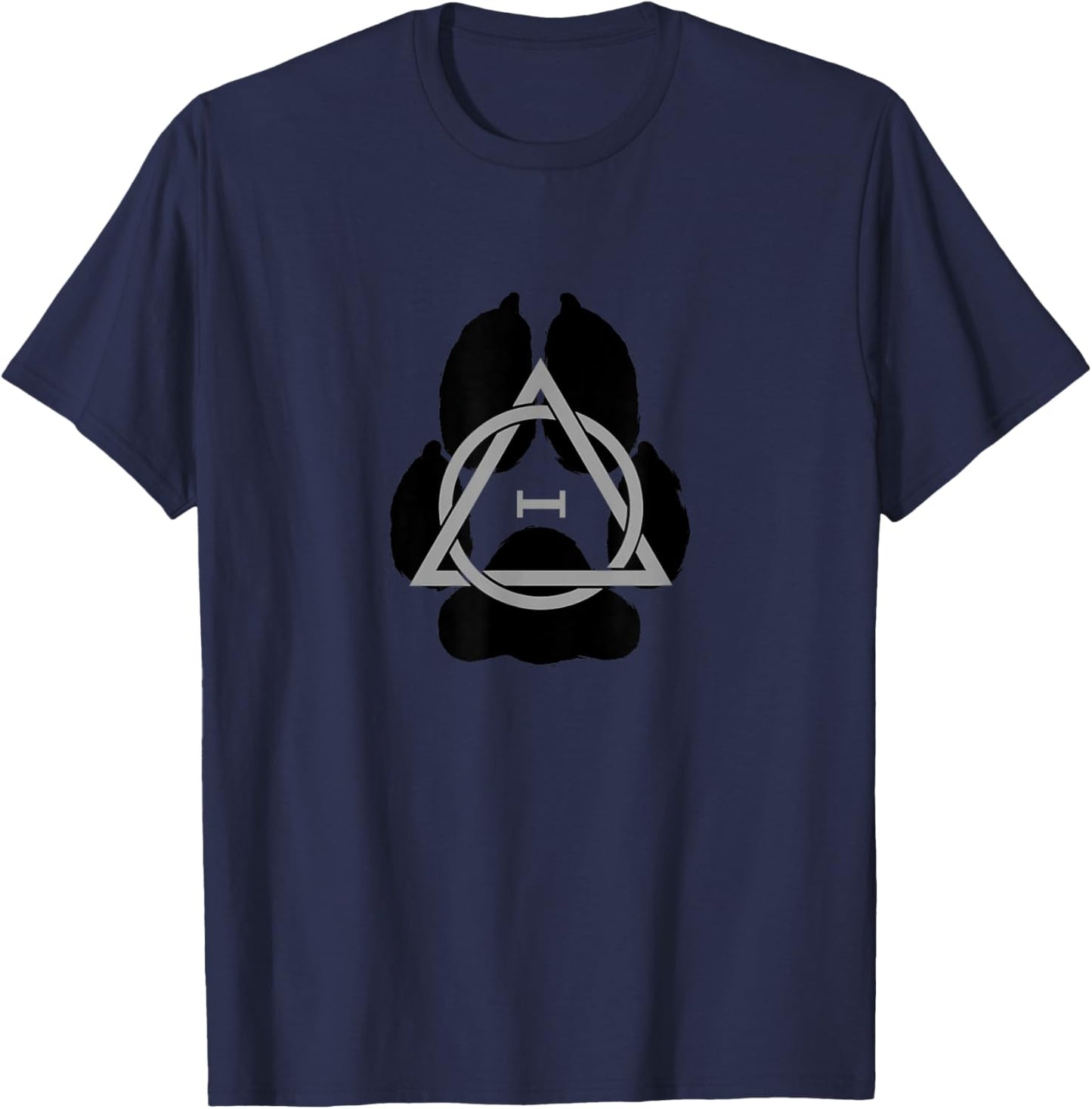 Theta Delta Symbol with Paw of a Fox Therian T-Shirt - T-Shirt | Navy
