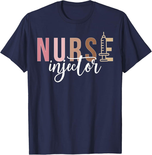 Boho Nurse Injector Aesthetic Nurse Injector T-Shirt - T-Shirt | Navy