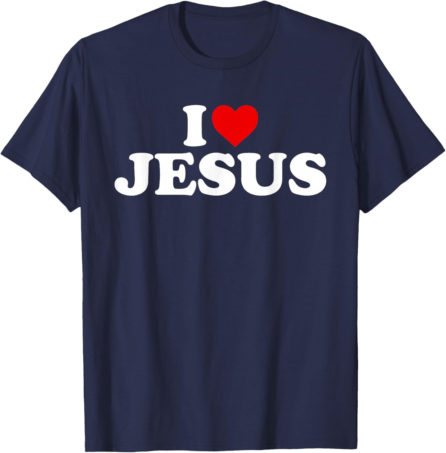 I Love Jesus - Heart T-Shirt - T-Shirt | Navy