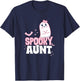 Spooky Aunt Family Cute Pink White Ghost Boo Halloween T-Shirt - T-Shirt | Navy