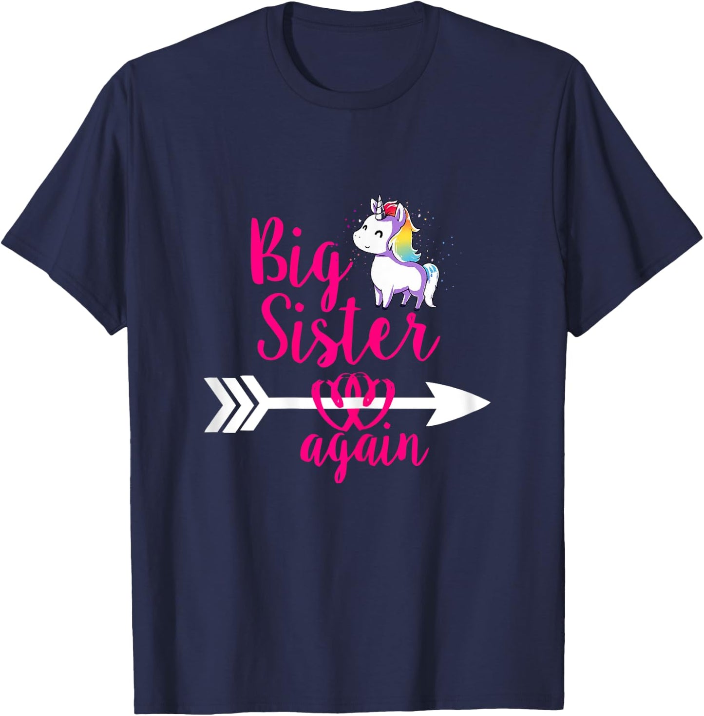 Big Sister again Sibling Older Daughter T-Shirt - T-Shirt | Navy
