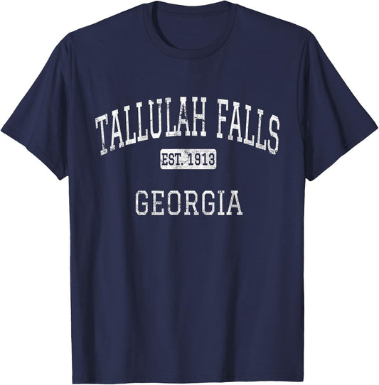 Tallulah Falls Georgia GA Vintage T-Shirt - T-Shirt | Navy
