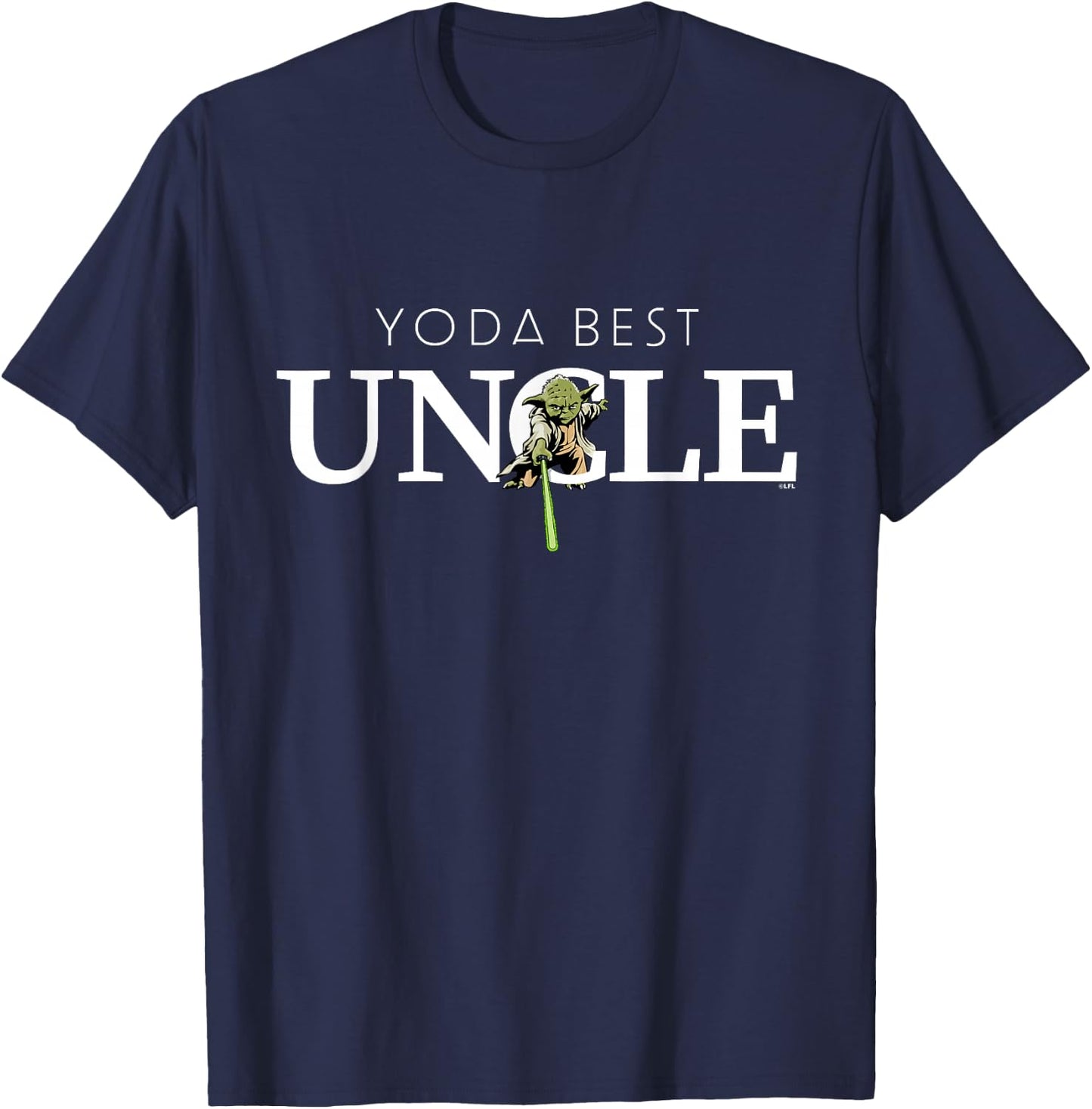 Star Wars Yoda Best Uncle Lightsaber Gift Family T-Shirt - T-Shirt | Navy