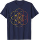 Seed of Life Sacred Geometry Chakra Esoteric Yoga Symbols T-Shirt - T-Shirt | Navy