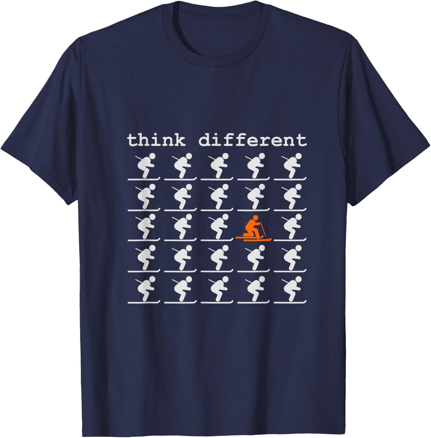 Telemark Skiing Free your Heel - Think Different Ski T-Shirt - T-Shirt | Navy