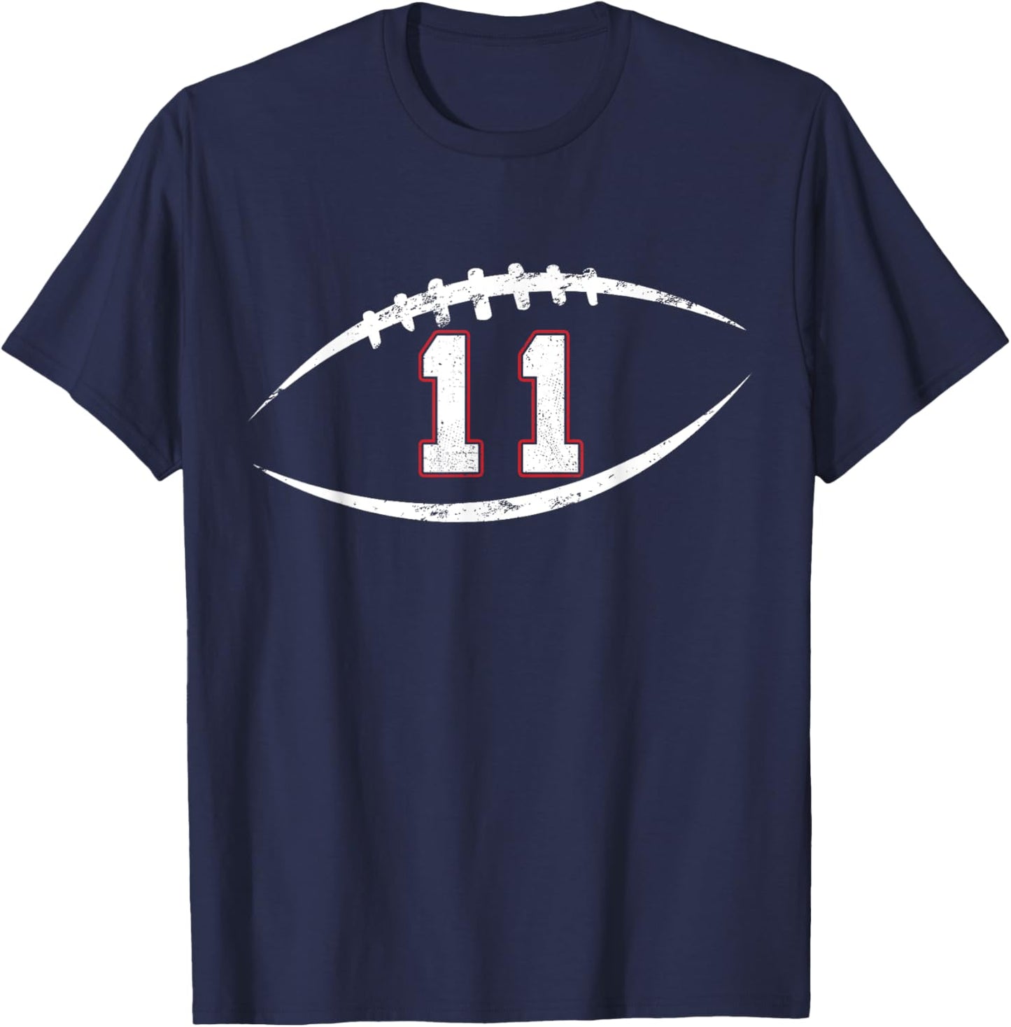 11 Number Vintage Football Player 11 Lucky Number Birthday T-Shirt - T-Shirt | Navy