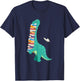Book Dinosaur - Book Lover Reading Bookworm Reader T-Shirt - T-Shirt | Navy