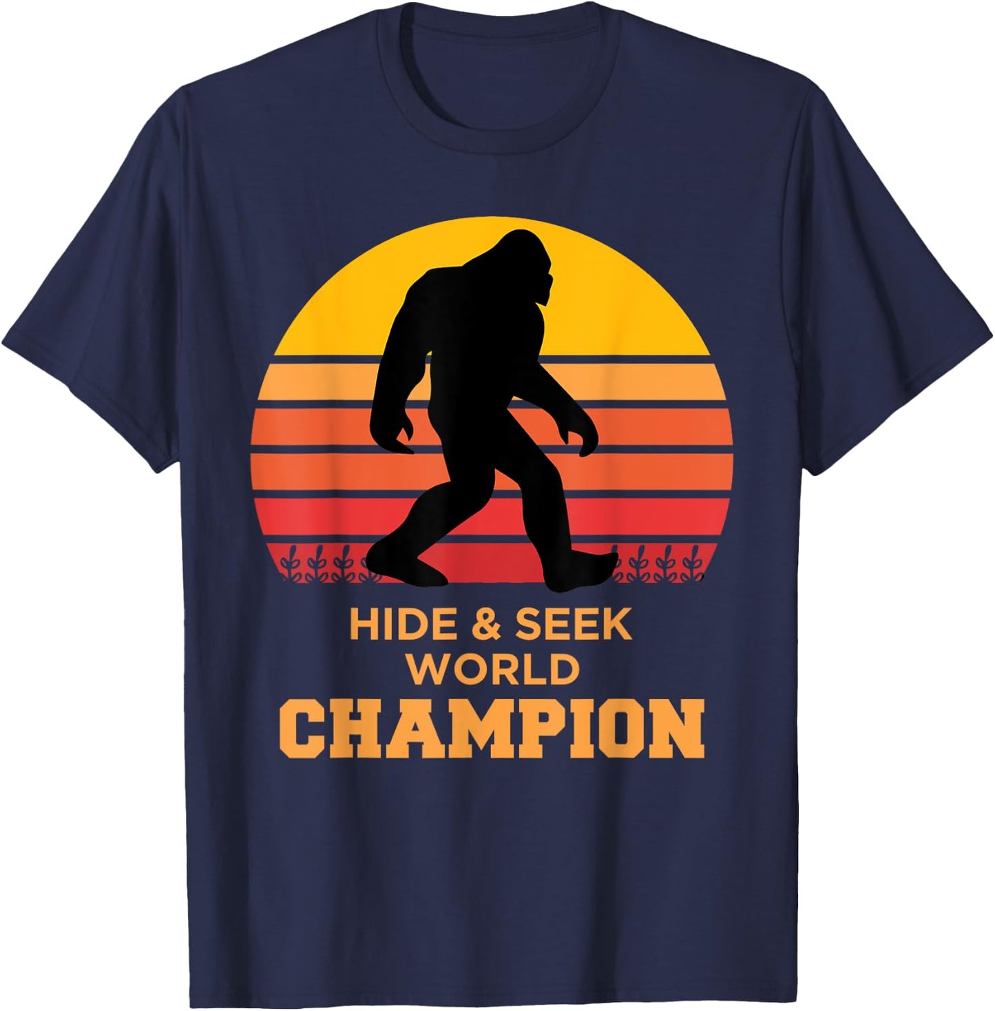 Big Foot T Shirt & Men Hide & Seek World Champion T-Shirt - T-Shirt | Navy