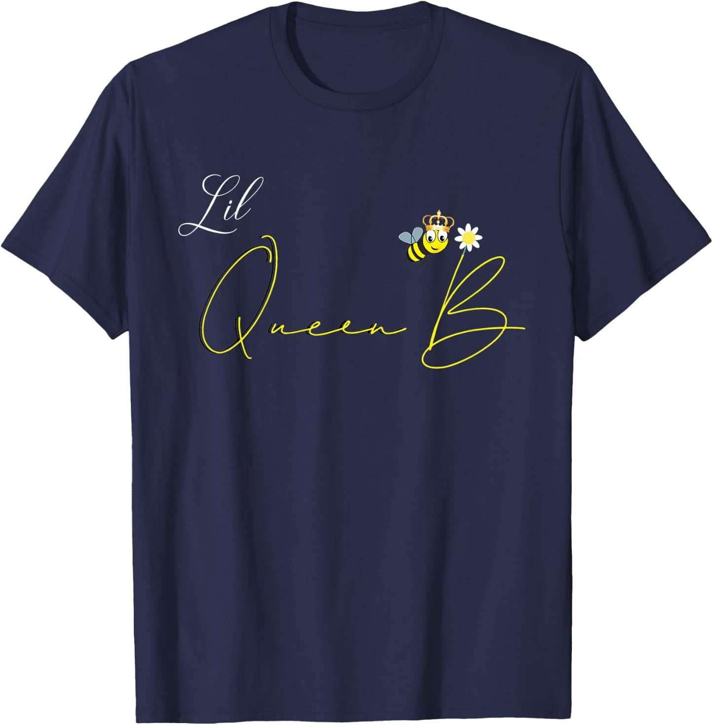 Kids Lil Queen B Shirt Bee Top Graphic Funny T-Shirt - T-Shirt | Navy