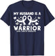 My husband is a Warrior White Ribbon Lung Cancer Awareness T-Shirt - T-Shirt | Navy