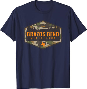 Brazos Bend State Park Texas TX Camouflage Souvenir T-Shirt - T-Shirt | Navy