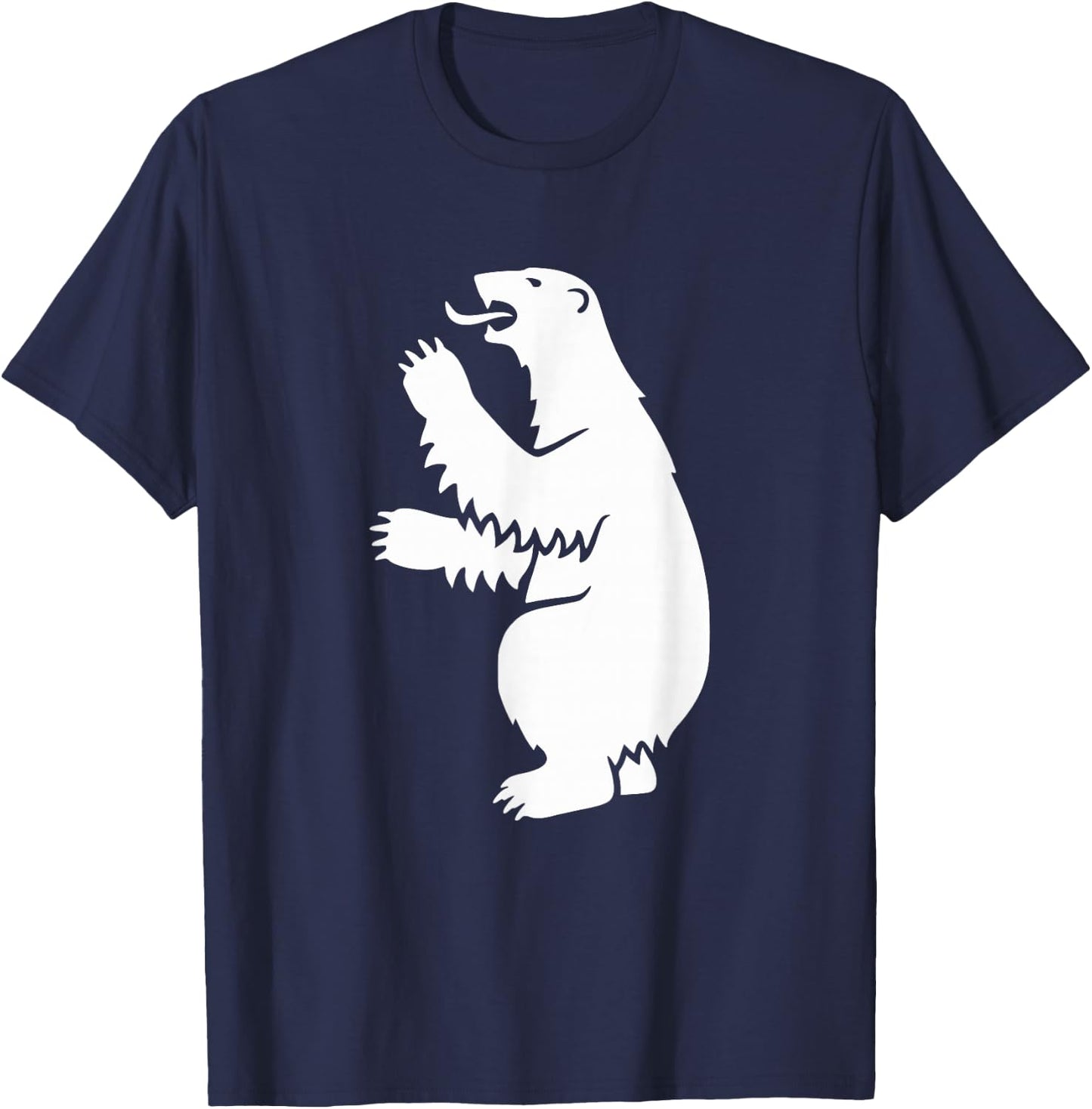 Coat Of Arms Polar Bear Greenland Print T-Shirt - T-Shirt | Navy