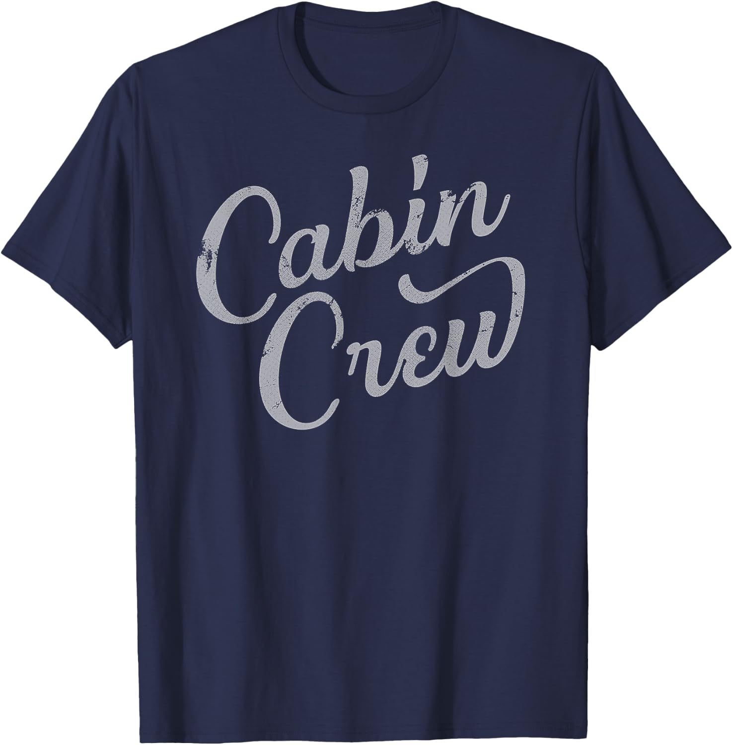 Cabin Crew Friends Family Group Lake or Mountain Vacation T-Shirt - T-Shirt | Navy