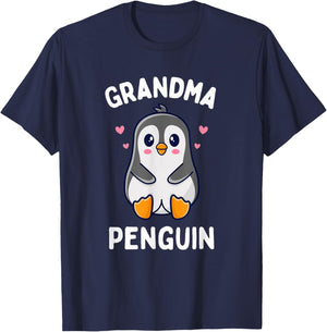 Cute Grandma Penguin Bird Lover Grandmother T-Shirt - T-Shirt | Navy